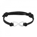Personalised Engraved Infinity Sign with Cord Bracelet in Black