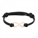 Personalised Engraved Infinity Sign with Cord Bracelet in Black
