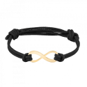 Personalised Engraved Infinity Sign with Cord Bracelet in Black