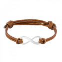 Personalised Engraved I Infinity Sign with Cord Bracelet in Brown