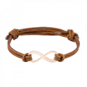 Personalised Engraved I Infinity Sign with Cord Bracelet in Brown