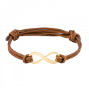 Personalised Engraved I Infinity Sign with Cord Bracelet in Brown