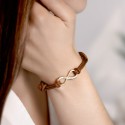 Personalised Engraved I Infinity Sign with Cord Bracelet in Brown