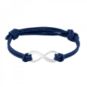 Personalised Engraved I Infinity Sign with Cord Bracelet in Blue