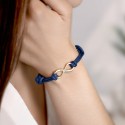 Personalised Engraved I Infinity Sign with Cord Bracelet in Blue