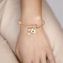 Personalised Dog Love Bangle Bracelet with Engraved Name