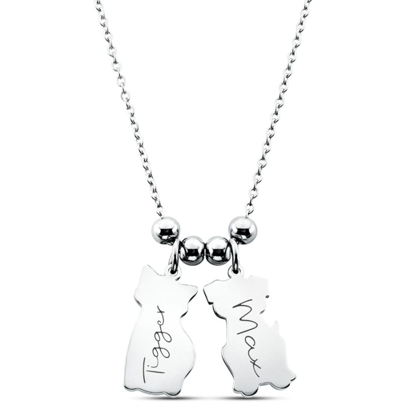 Personalised Engraved Cat and Dog Pet Necklace