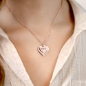 Personalised Engraved Double Heart Love Necklace