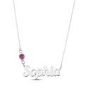 Name Necklace with Birthstone