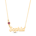 Name Necklace with Birthstone
