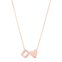 Minimalist Heart Necklace with Initial