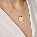 Personalised Engraved Circle Necklace with Luxury Chain