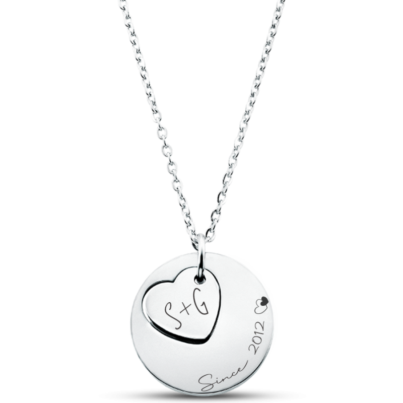 Personalised Engraved Mini-Heart Charm Necklace