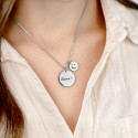 Personalised Engraved Religious Necklace with Crescent Moon and Star Pendant