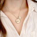 Personalised Engraved Religious Necklace with Crescent Moon and Star Pendant