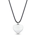 Personalised Engraved Heart Necklace with Black Chain
