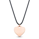 Personalised Engraved Heart Necklace with Black Chain