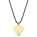 Personalised Engraved Heart Necklace with Black Chain