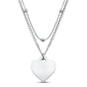 Personalised Engraved Heart Necklace with Layered Chain