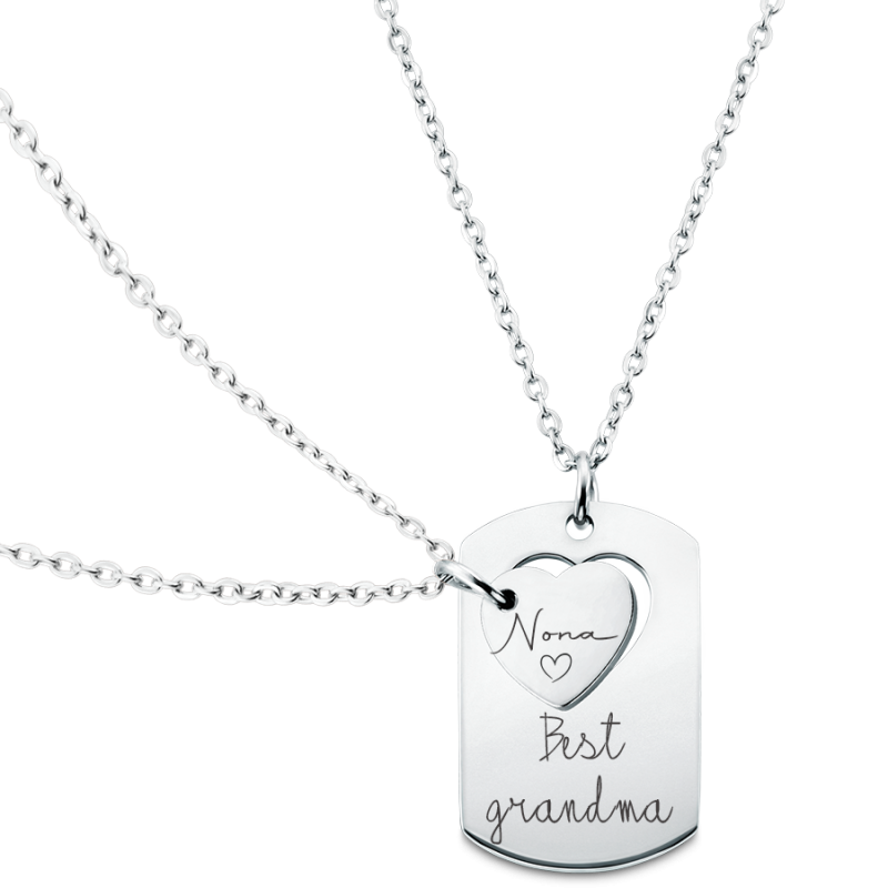Personalised Engraved Military Tag & Heart Necklaces