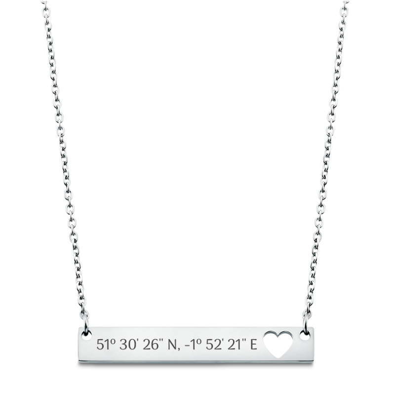 Personalised Engraved Coordinates Necklace