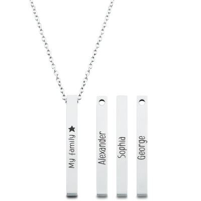 Personalised Engraved Four-Sided Necklace