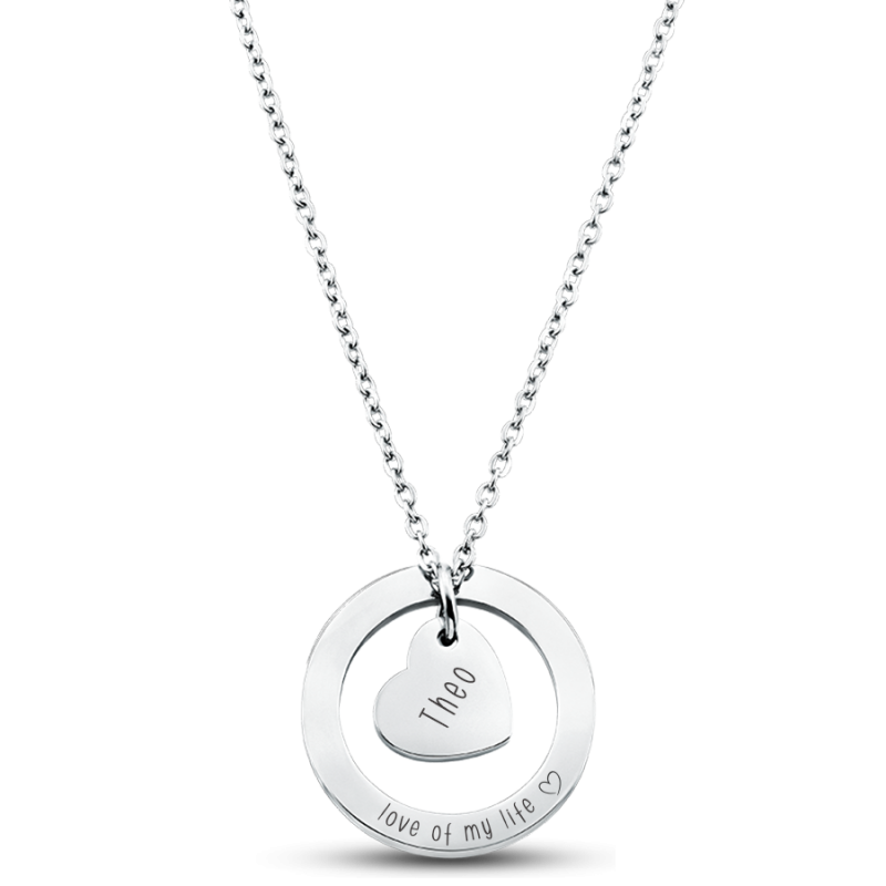 Personalised Engraved Dangle Heart Necklace