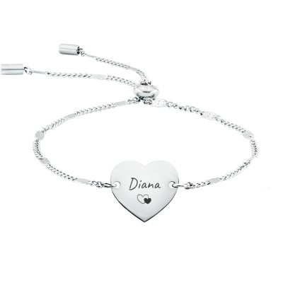 Personalised Engraved Heart with Adjustable...