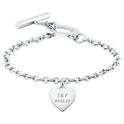 Personalised Engraved Luxury Heart Bracelet